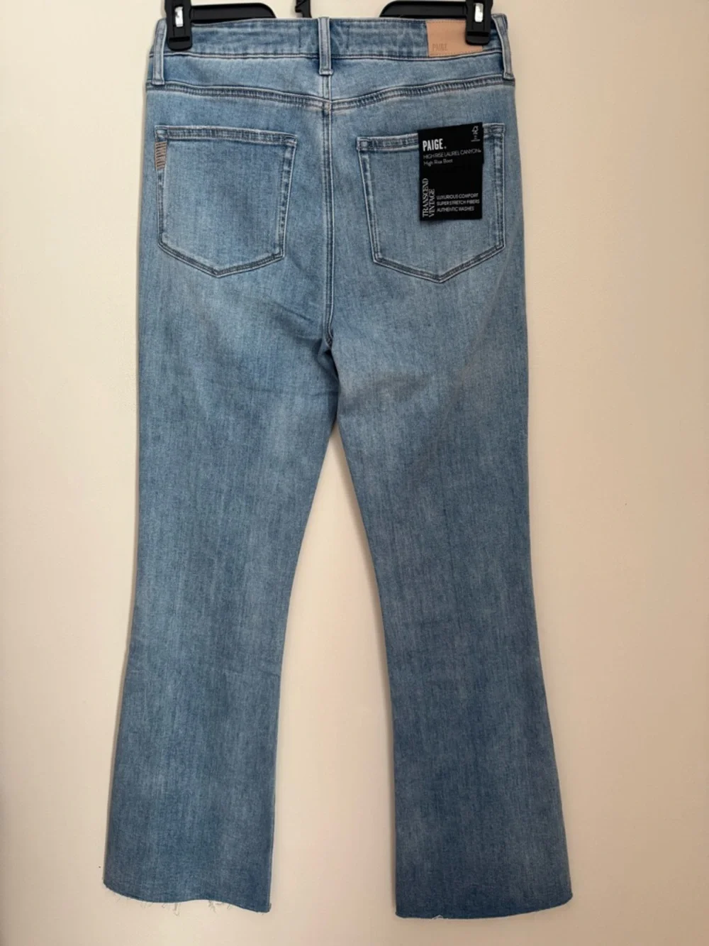 PAIGE High Rise Laurel Canyon Raw Hem Bootcut Jeans Size 30 Marienne NWT - Picture 5 of 10